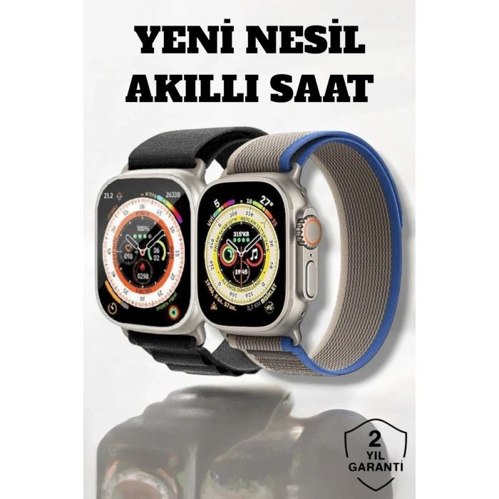 VipMarketim 49MM Ekranlı Kan Basıncı ve Adımsayar Özellikli Bluetooth Akıllı Saat