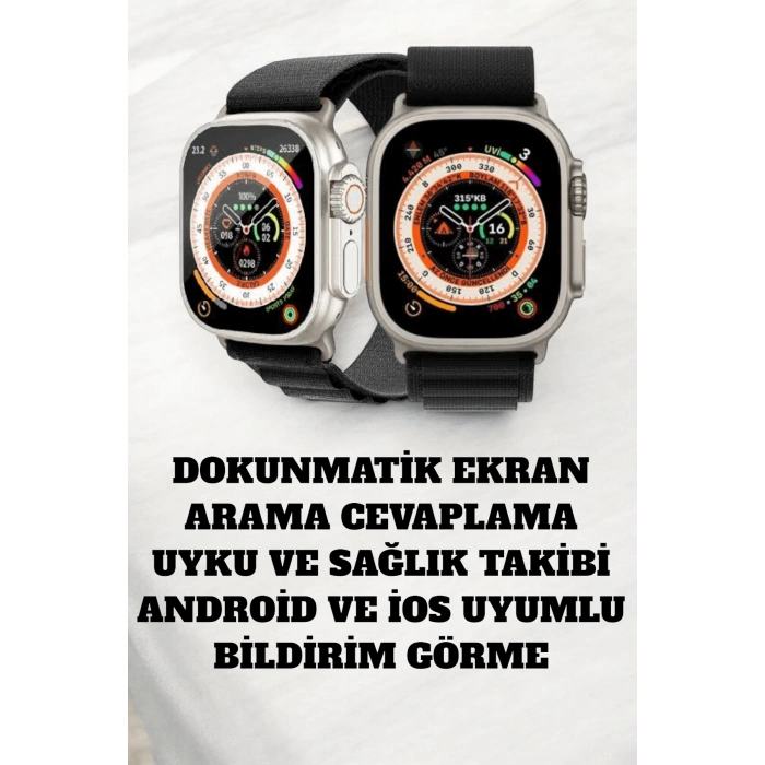 VipMarketim 49MM Ekranlı Kan Basıncı ve Adımsayar Özellikli Bluetooth Akıllı Saat