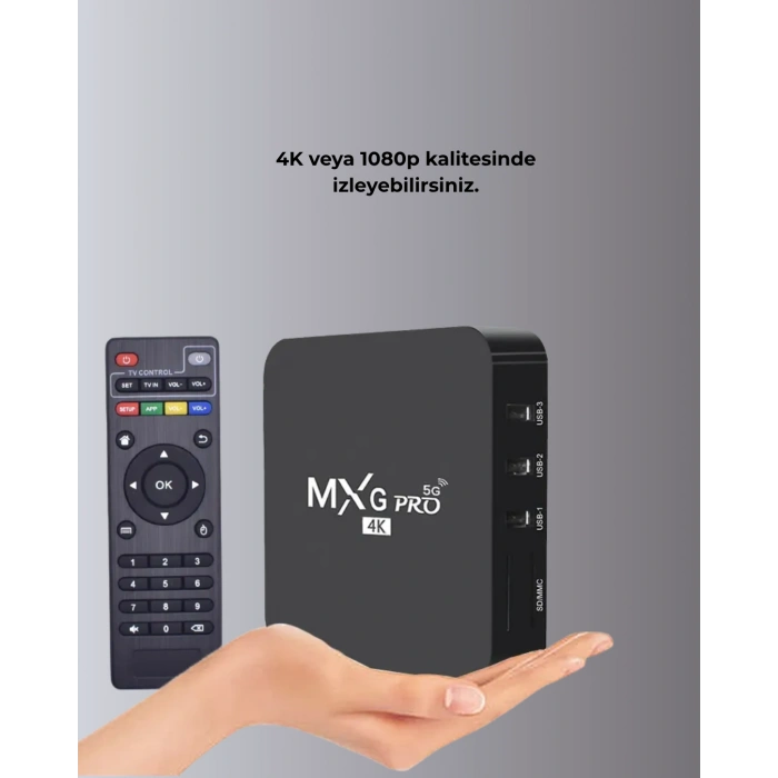 VipMarketim 4K Android TV Box – Akıllı Medya Oynatıcı 2GB RAM 16GB Hafıza Wi-Fi Destekli