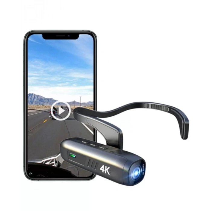 VipMarketim 4K Giyilebilir Mini Kamera EIS Stabilizasyon 120° Geniş Açı WiFi Kontrol