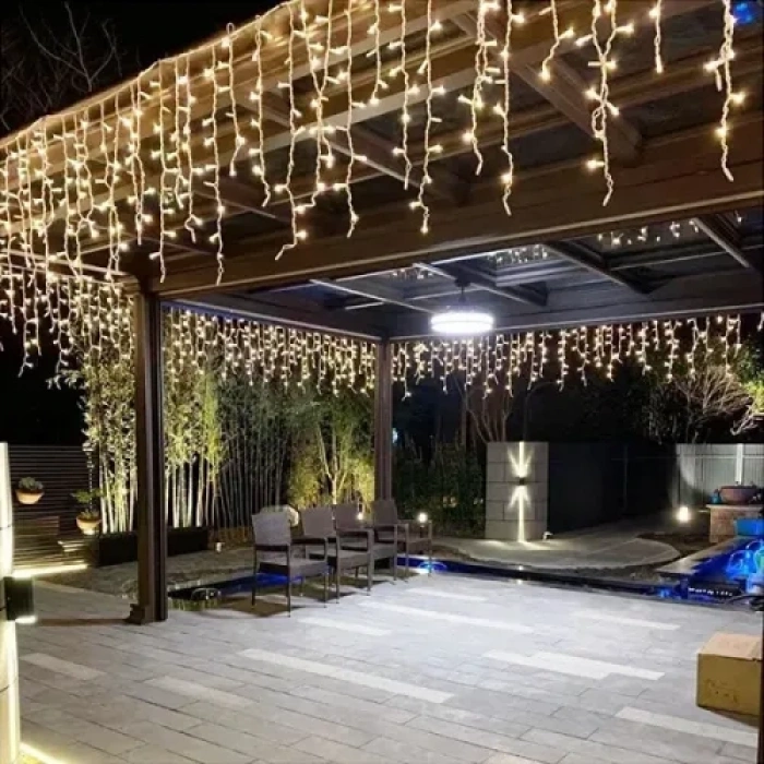 VipMarketim 4m 120 LED Çakarlı Perde Işık