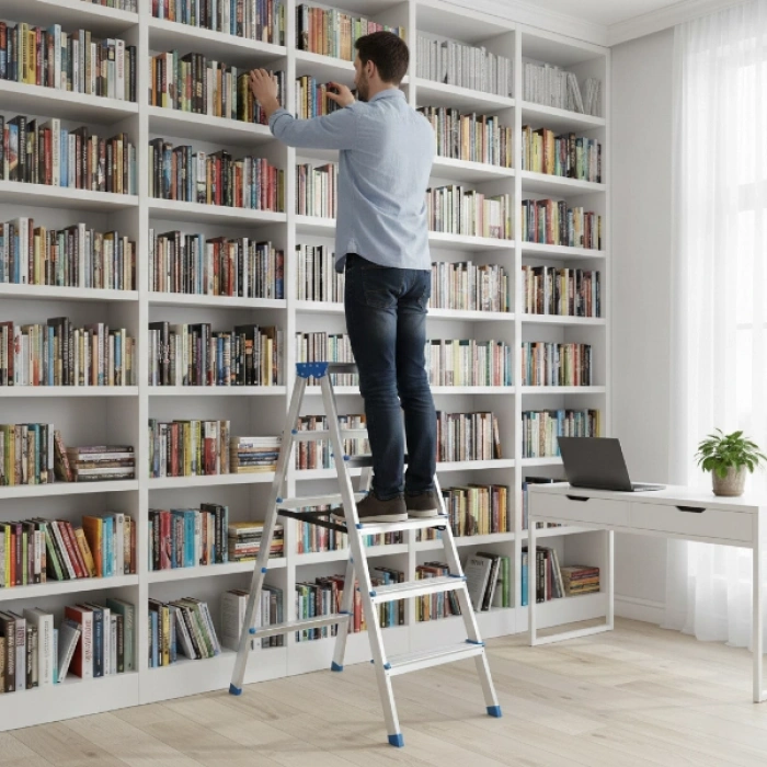 VipMarketim 5+5 Çift Basamaklı Alüminyum Metal Merdiven