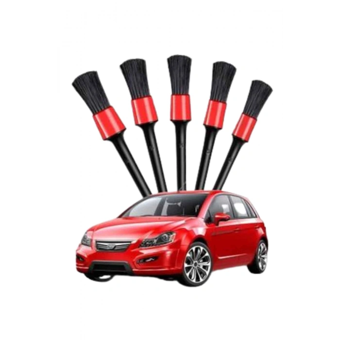 VipMarketim 5 Adet Oto Detaylı Temizleyici Araç İçi Temizlik Fırça Seti Koltuk Döşeme Kapı Toz Alma Fırçası