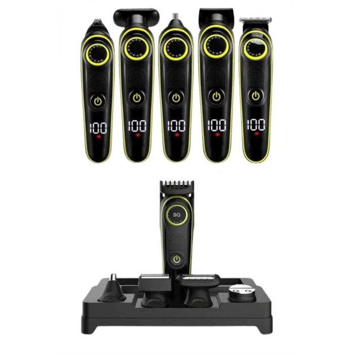 VipMarketim 5 Başlıklı Şarjlı Tıraş Makinesi Led Ekran Saç Sakal Ense Tıraşına Uygun Bakım Seti