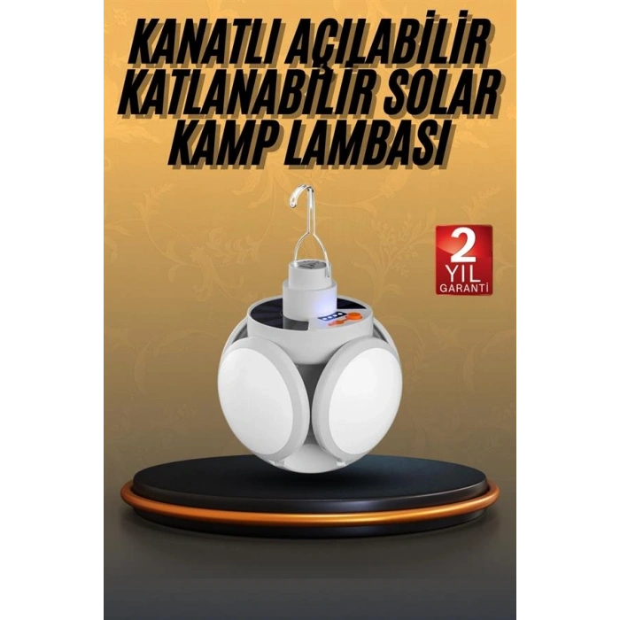 VipMarketim 5 Kanatlı Bahçe Aydınlatma Led Askılı Solar Güneş Enerji Usb Sarjlı