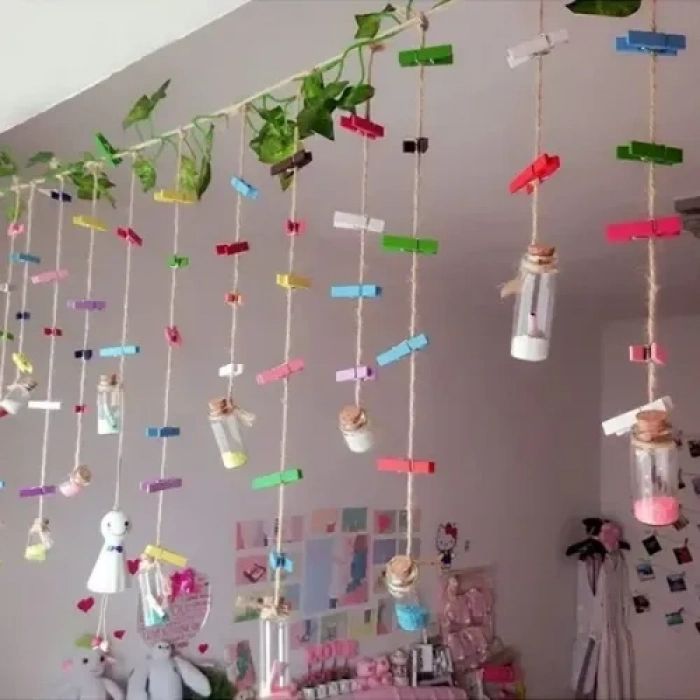 VipMarketim 50li Renkli Ahşap Mandal Seti (3.5 cm)