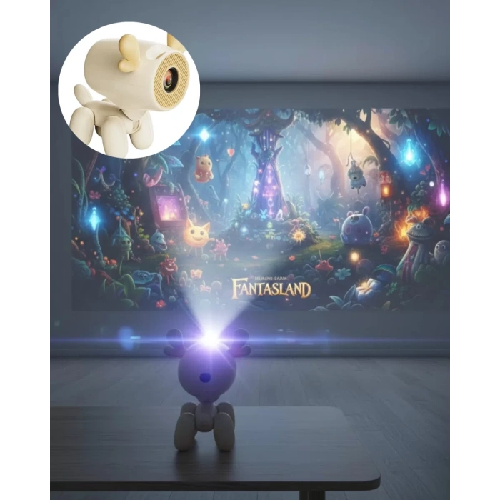 VipMarketim 500 ANSI Lümen Parlaklıkta Akıllı Mini Projeksiyon Cihazı