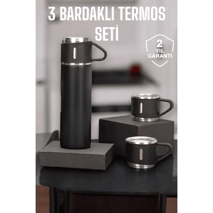 VipMarketim 500 ml Kapasiteli Taşınabilir Basınçlı Termos Seti Günlük Kullanım için İdeal