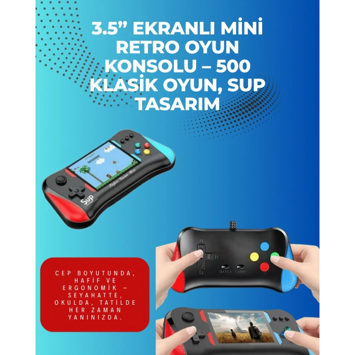 VipMarketim 500 Retro Oyunlu Taşınabilir El Konsolu – X7M Modeli