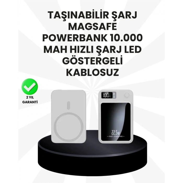 VipMarketim 5000mAh / 10000mAh Kapasiteli Manyetik USB-C ve Kablosuz Powerbank