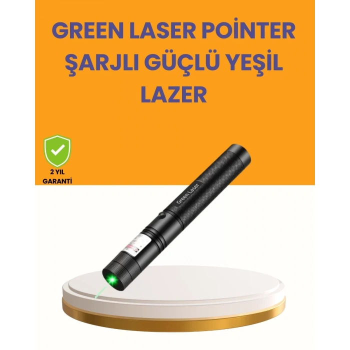 VipMarketim 5000mW Yeşil Lazer Pointer Profesyonel Uzun Menzilli