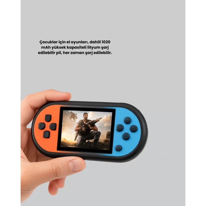 VipMarketim 520 Oyunlu Mini Oyun Konsolu HD LCD Ekranlı