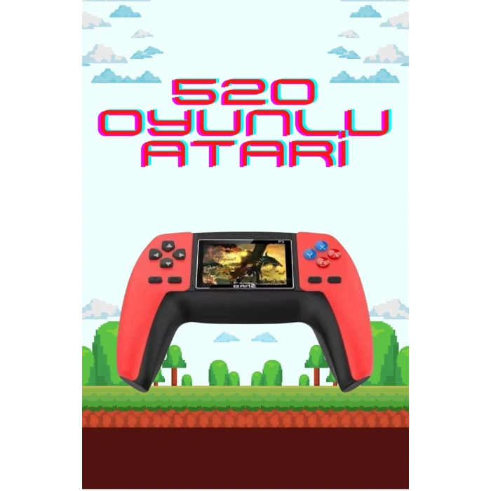 VipMarketim 520 Retro Oyunlu El Konsolu Atari Oyun Konsolu Taşınabilir