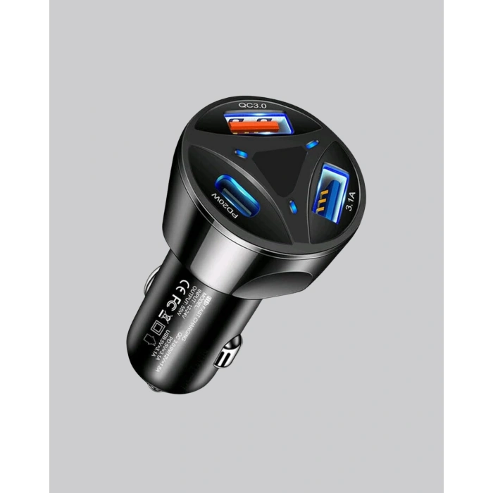 VipMarketim 55W Hızlı Araç Şarj Cihazı Quick Charge 3.0 ve PD Destekli