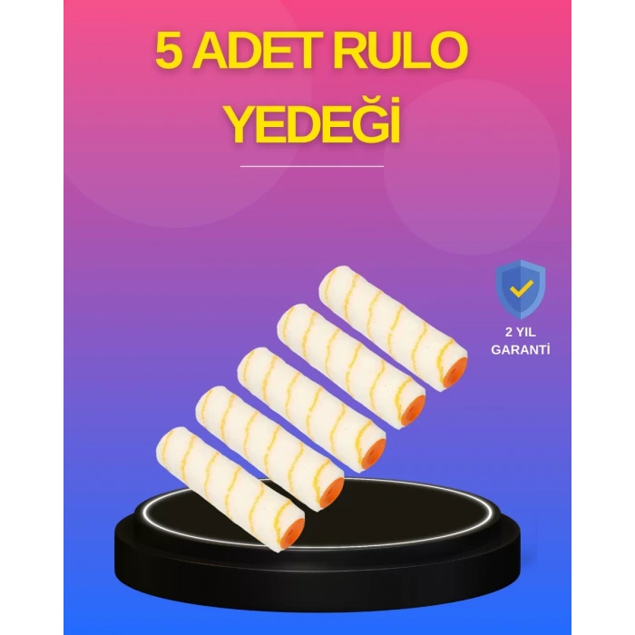 VipMarketim 5’li Detay Boya Rulo Takımı Pürüzsüz Yüzey İçin İdeal
