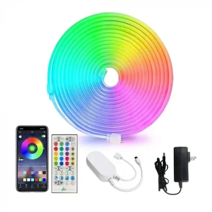 VipMarketim 5m 16 Renk 4 Fonksiyonlu Esnek Şerit Neon LED