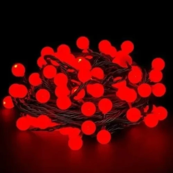 VipMarketim 5m 28 Led Kırmızı Işık Şeffaf Kablo Fişli Eklemeli