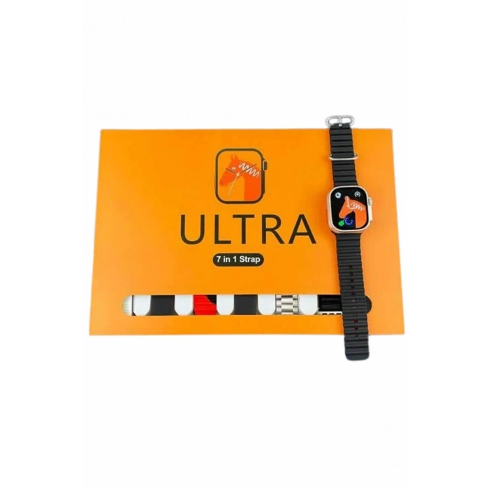 VipMarketim 7 Kordonlu Akıllı Saat Plastik Kordon Hasır Kordon Çelik Kordon