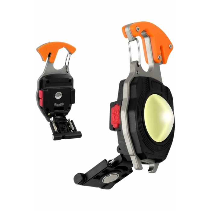 VipMarketim 7 Modlu Mini Led Lamba Anahtarlık USB Şarjlı Kamp İçin Taşınabilir