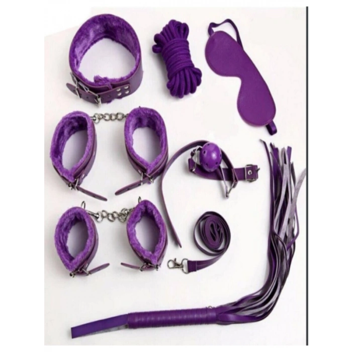 VipMarketim 7 Parça Fetiş Esaret Seti Siyah Mor