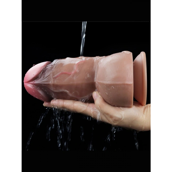 VipMarketim 7.0 İnç Dual Layered Platinum Silicone Cock