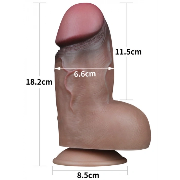 VipMarketim 7.0 İnç Dual Layered Platinum Silicone Cock