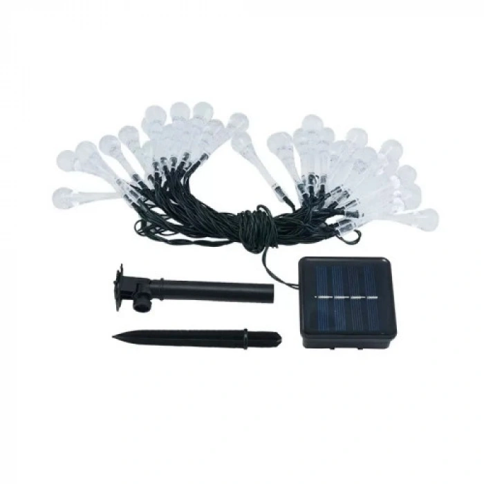 VipMarketim 7m 50 Led Damla 8 Fonksiyonlu Solar Panelli-RGB