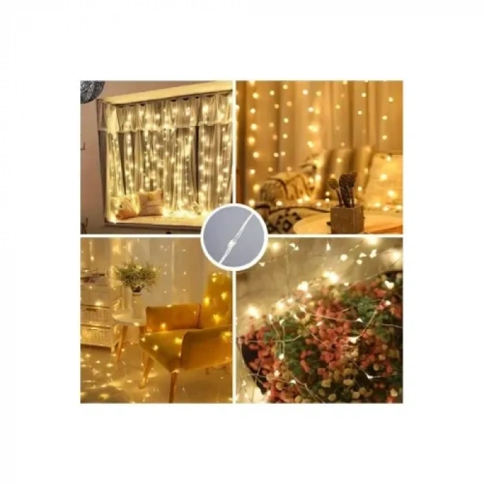 VipMarketim 8 Fonksiyonlu Uzaktan Kumandalı Peri Perde Led - 3x3 Metre Günışığı