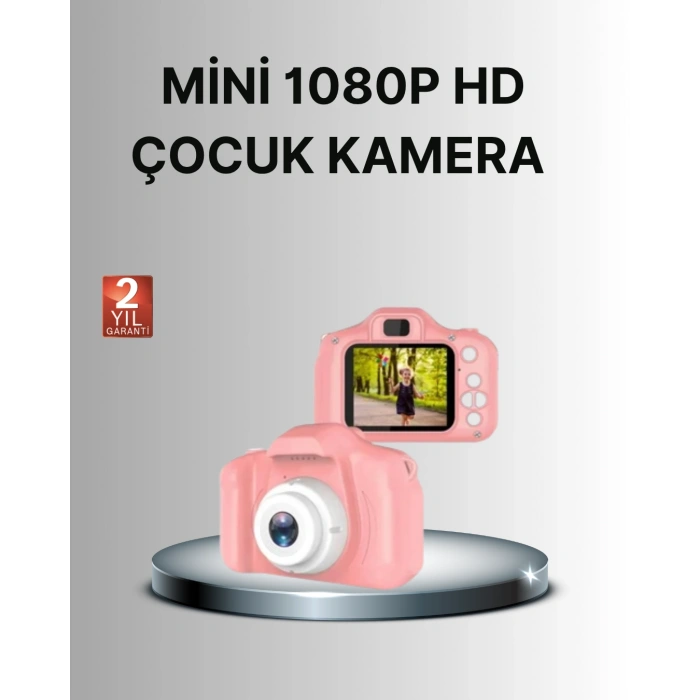 VipMarketim 8 Megapiksel Mini Çocuk Kamerası HD Ekranlı Darbeye Dayanıklı ve Şarjlı