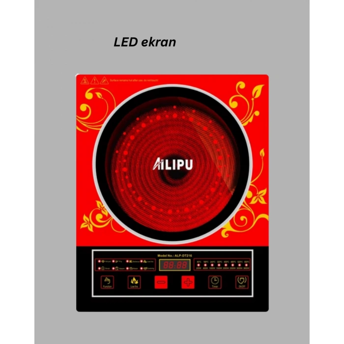 VipMarketim 8 Programlı LED Ekranlı İndüksiyon Ocak 80–270°C Sıcaklık Ayarı