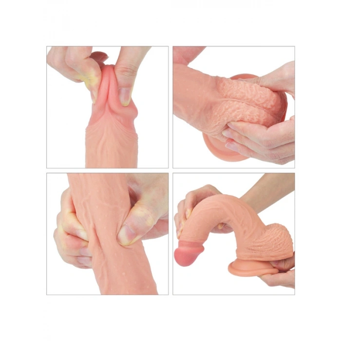 VipMarketim 8.5 İnç Dual layered Platinum Silicone Cock Ten Dildo