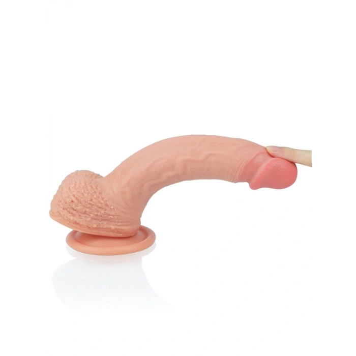 VipMarketim 8.5 İnç Dual layered Platinum Silicone Cock Ten Dildo