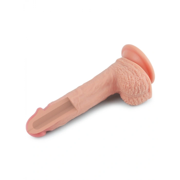 VipMarketim 8.5 İnç Dual layered Platinum Silicone Cock Ten Dildo