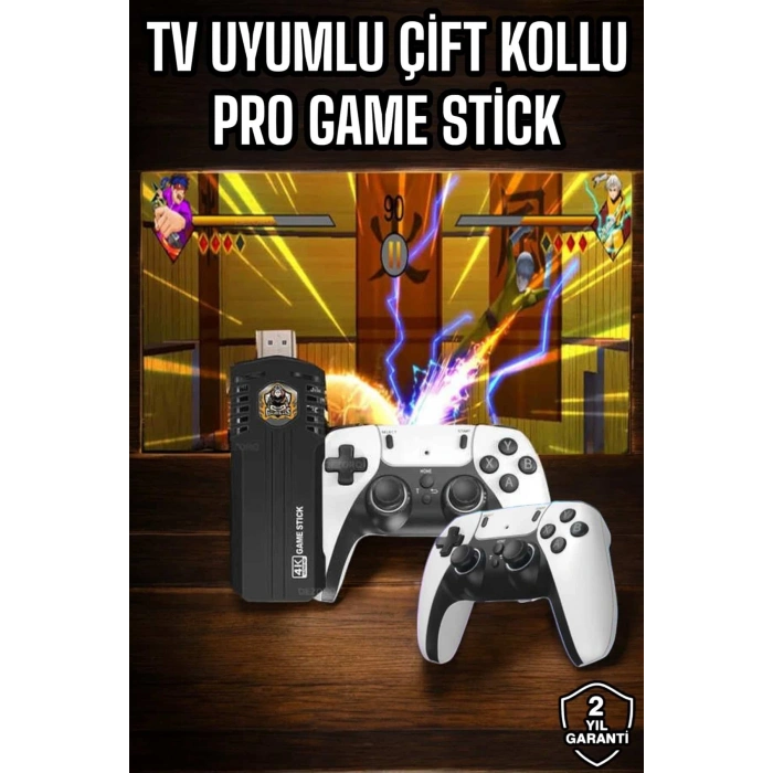 VipMarketim 8K Android TV Gme Stick Video Oyun Konsolu Aile Retro 35000 Oyunlu Çift Kollu