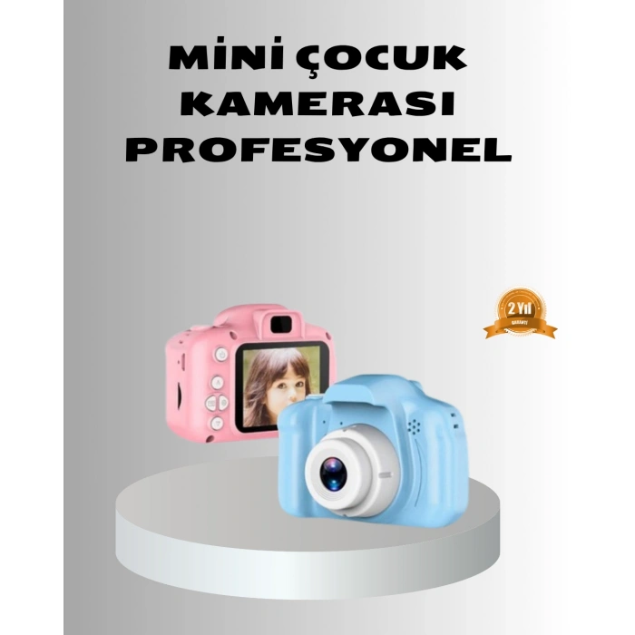 VipMarketim 8MP Mini Çocuk Fotoğraf Makinesi – Pembe Ses Kaydı Özellikli