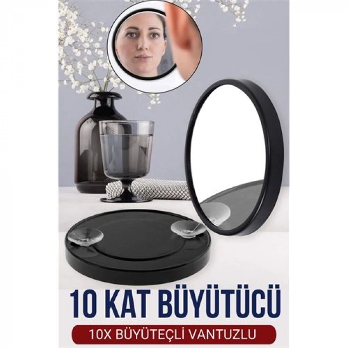 VipMarketim  9 Cm 10X Büyüteçli Makyaj Aynası