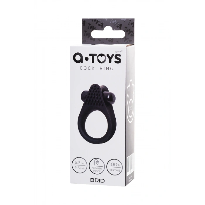 VipMarketim A-toys Brid Titreşim Penis Halkası, Silikon, Siyah, 6,3, Ø 3,1 Cm