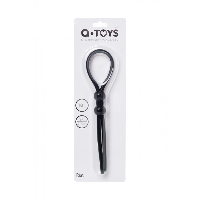 VipMarketim A-toys iki boncuklu penisine kement, silikon, siyah, 19,5 cm