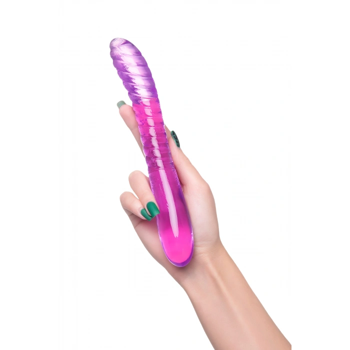VipMarketim A-toys Çift Taraflı Jel Dildo Frica, Tpe, Mor, 23 Cm