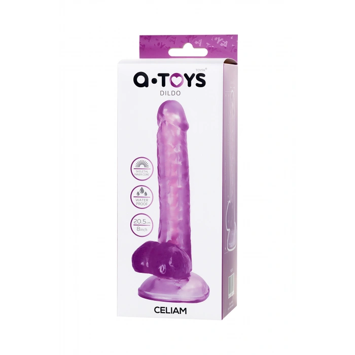 VipMarketim A-toys Jel Dildo Celiam, Tpe, Mor, 20,5 Cm
