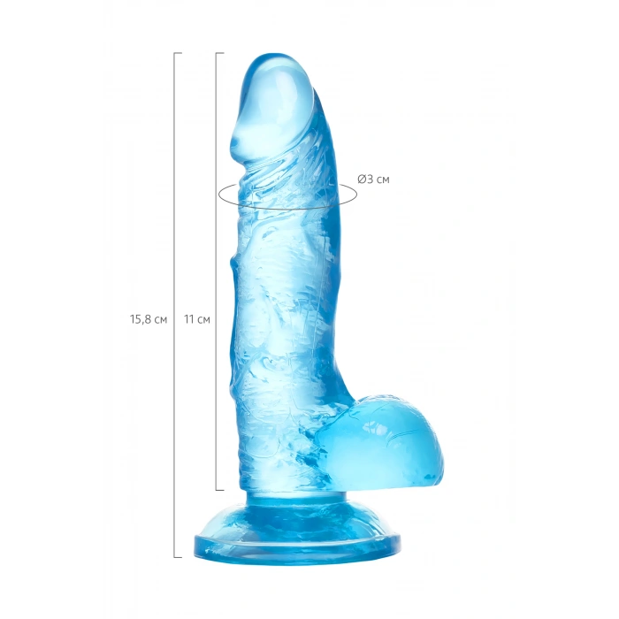 VipMarketim A-Toys  Jel Dildo, TPE, Cam göbeği, 15,8 cm