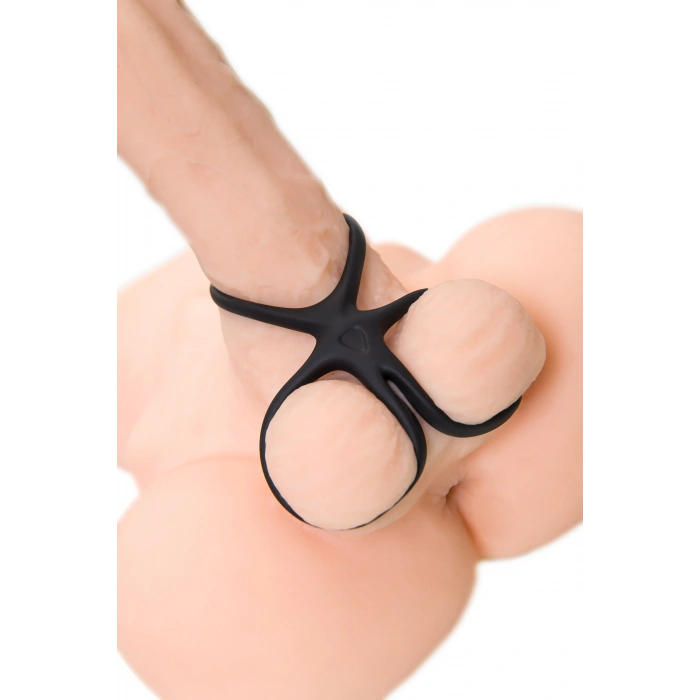 VipMarketim A-Toys KRAKEN Üçlü Penis Halkası, Silikon, Siyah, 10 cm