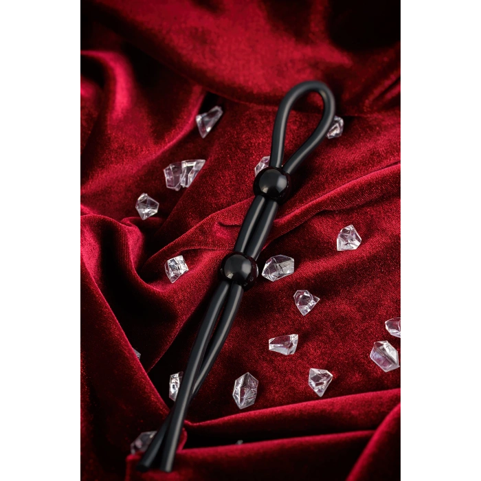 VipMarketim A-toys nın Iki Boncuklu Penisine Kement, Silikon, Siyah, 19,5 Cm