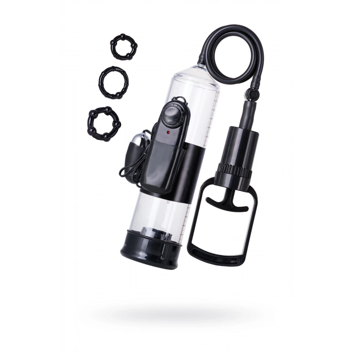 VipMarketim A-toys Titreşimli Penis Pompası, Pvc, Siyah, 22,8 Cm