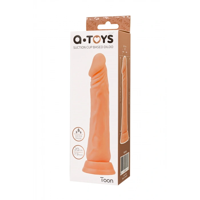 VipMarketim A-Toys Toon Vantuzlu Realistik Dildo, TPE, Ten, 20 cm