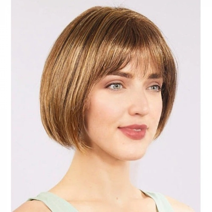 VipMarketim Açık Kahverengi Küt Parti Peruk Küt Saç