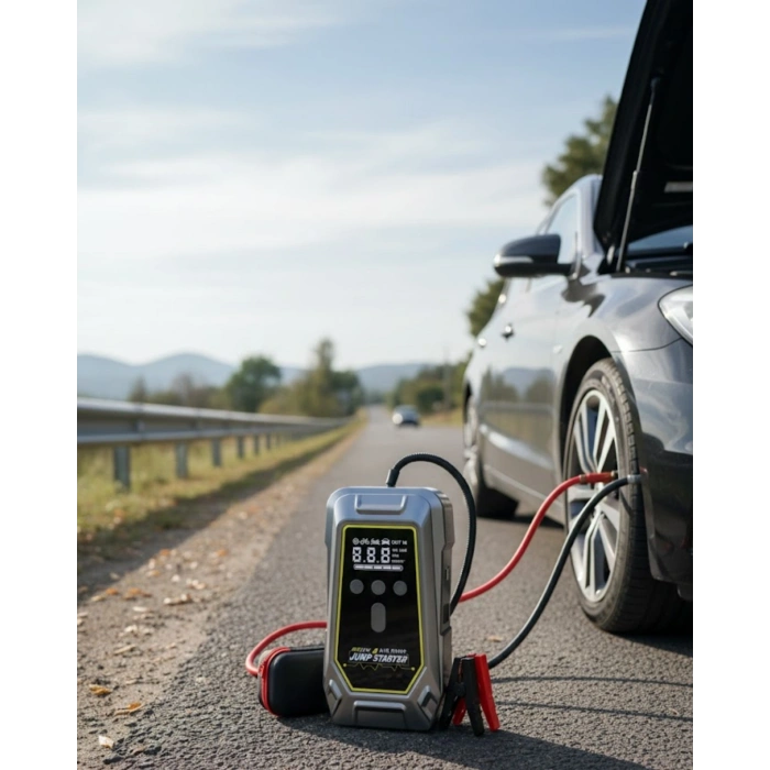 VipMarketim Acil Durum LED Işıklı Akü Takviye ve Hava Kompresörü