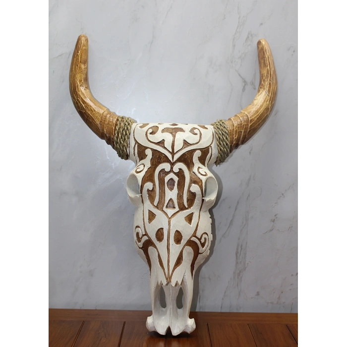 VipMarketim Ahşap Duvara Asmalı Bufalo Kafası
