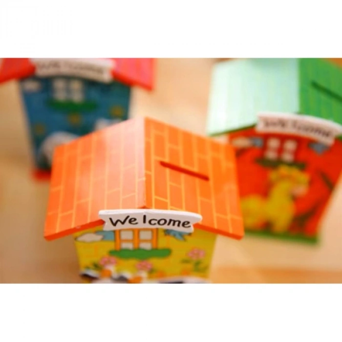 VipMarketim Ahşap Ev Tasarımlı Kumbara