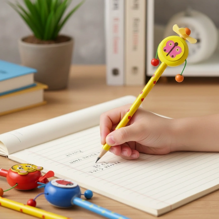 VipMarketim Ahşap Figürlü Kurşun Kalem